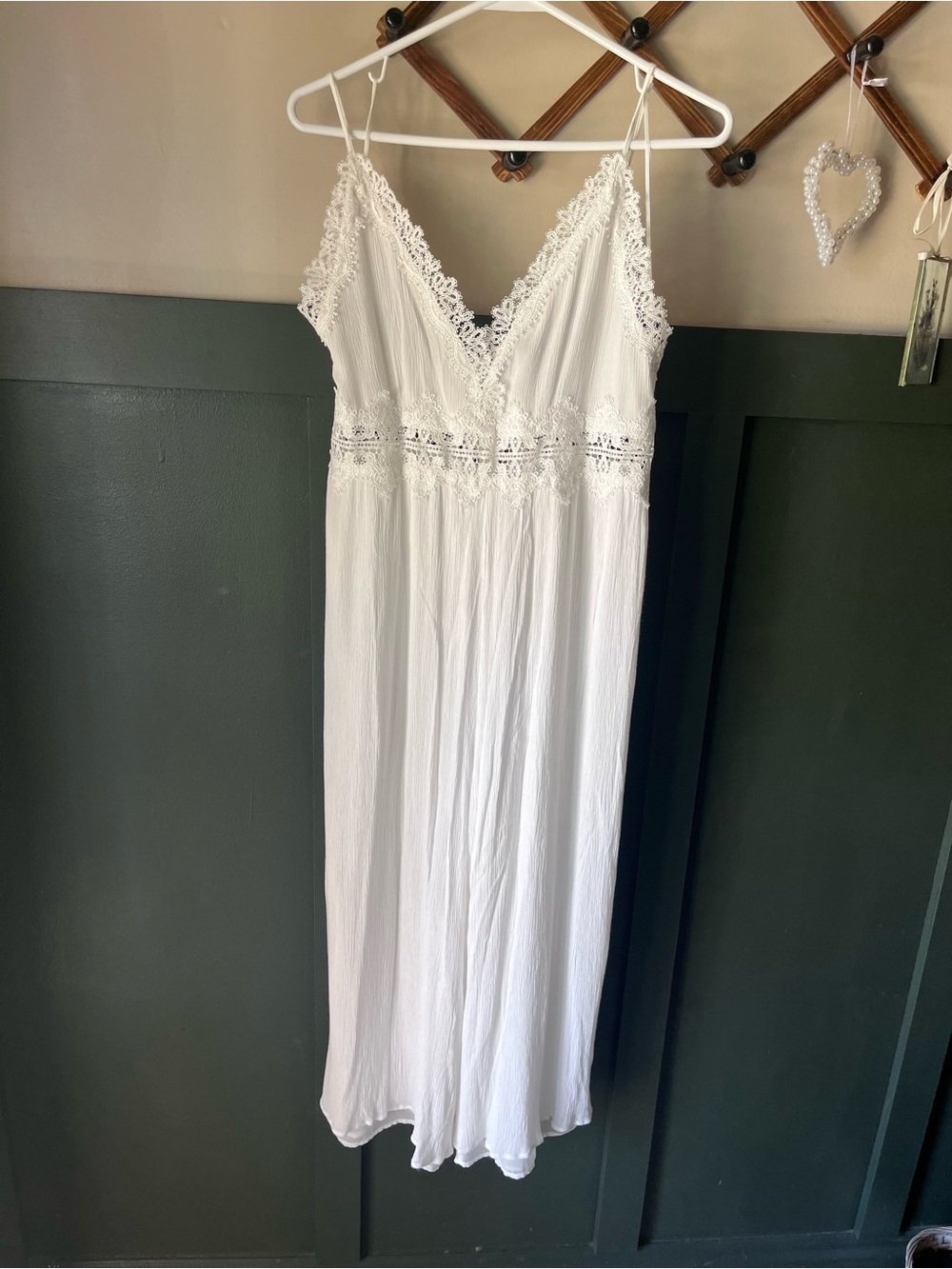 White Cropped jumpsuit with beautiful lace details